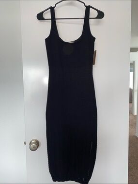 Black Knit Midi Dress